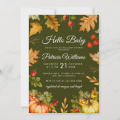 Hallo Baby Pumpkin Foliage Baby Dusche Einladung (Vorderseite)
