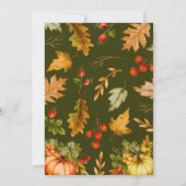 Hallo Baby Pumpkin Foliage Baby Dusche Einladung (Rückseite)