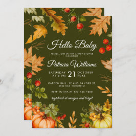 Hallo Baby Pumpkin Foliage Baby Dusche Einladung