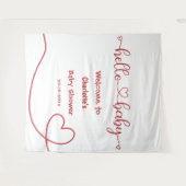 Hallo Baby Red Heart Minimal Baby Dusche Hintergru Wandteppich (Vorderseite (Horizontal))