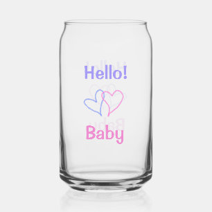 Hallo Baby rosa lila Herzname Wassercolor boho Dosenglas