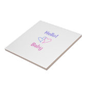Hallo Baby rosa lila Herzname Wassercolor boho Fliese (Seite)