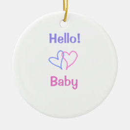 Hallo Baby rosa lila Herzname Wassercolor boho Keramik Ornament