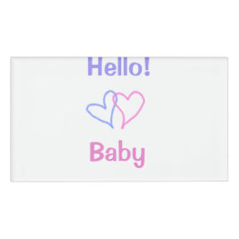 Hallo Baby rosa lila Herzname Wassercolor boho Namenschild