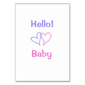 Hallo Baby rosa lila Herzname Wassercolor boho Tischnummer (Rückseite)