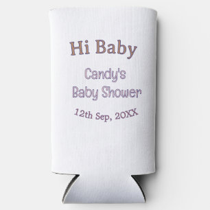 Hallo Baby Shower Blau Name Datum Maron modern tre Selters Dosenkühler