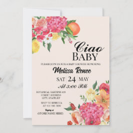 Hallo Baby Shower Blumen Einladung