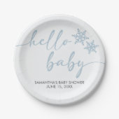 Hallo Baby Shower Pappteller (Vorderseite)