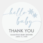 Hallo Baby Shower Runder Aufkleber (Vorderseite)