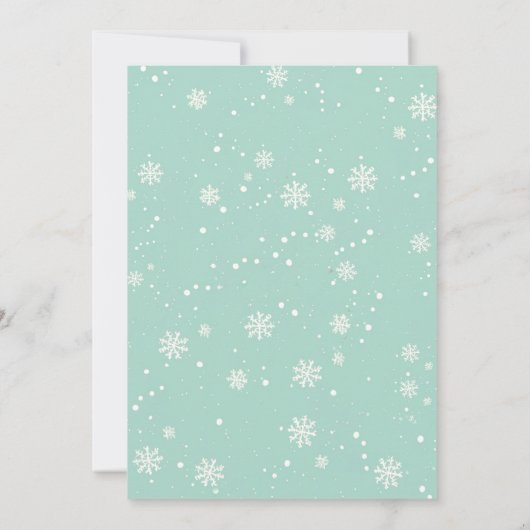 Hallo Baby Snowman Skifahren Winter Boy Baby Dusch Einladung (Rückseite)