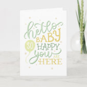 Hallo Baby, so glücklich, dass du hier bist. Niedl Karte (Vorderseite)