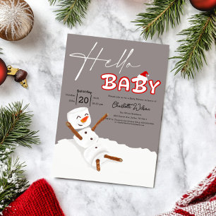 Hallo Baby Süßer Schneemann Baby Shower Einladung