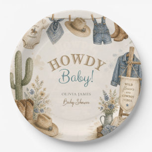 Hallo Baby Western Wüsten-Baby-Party Pappteller