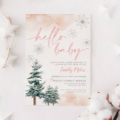 Hallo Baby, Winter Baby Dusche Einladung Mädchen