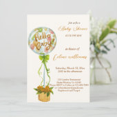 Hallo Babyballon Geschlechterneutrale Babydusche Einladung (Stehend Vorderseite)