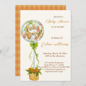 Hallo Babyballon Geschlechterneutrale Babydusche Einladung (Vorne/Hinten)