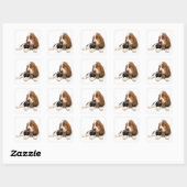Hallo Basset Hound Welpe Hund Sticker / Label (Blatt)