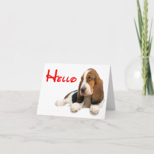 Hallo Basset Hound Welpen-Hund Notizkarte Karte