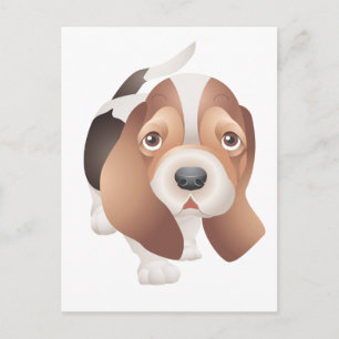Hallo Basset Hound Welpenhund Rot Liebe, Freundsch Postkarte