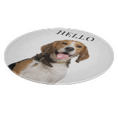 Hallo Beagle Dog Portrait Personalisiertes Foto Schneidebrett (Ecke)