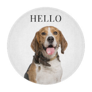 Hallo Beagle-Hund-Porträt personalisiertes Foto Schneidebrett