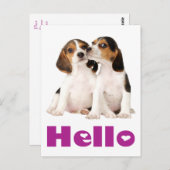 Hallo Beagle Welpe Hund Grußkarte Postkarte (Vorne/Hinten)