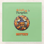 Hallo Beängstigend Hallowe'en Pumpkin Glasuntersetzer (Vorderseite)