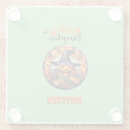 Hallo Beängstigend Hallowe'en Pumpkin Glasuntersetzer (Rückseite)