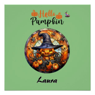 Hallo Beängstigend Hallowe'en Pumpkin Poster