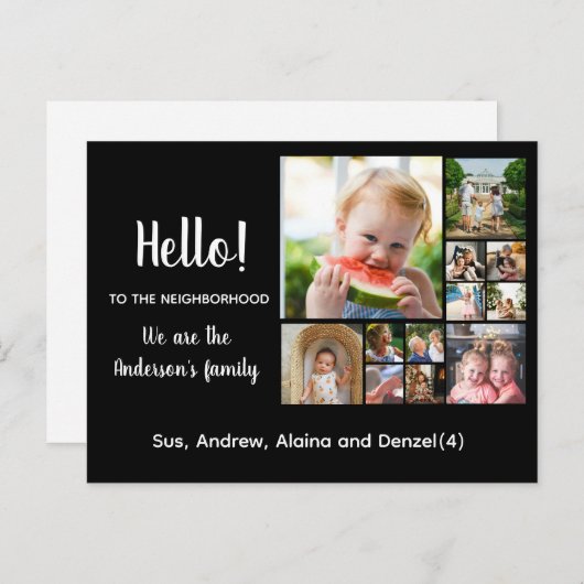 Hallo, bearbeitbar Wir sind neu auf dem Nachbarsch Postkarte (Vorne/Hinten)