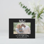 Hallo, bearbeitbar Wir sind neu auf dem Nachbarsch Postkarte (Stehend Vorderseite)