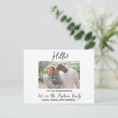 Hallo, bearbeitbar Wir sind neu im Nachbarschafts- Postkarte (Stehend Vorderseite)