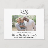 Hallo, bearbeitbar Wir sind neu im Nachbarschafts- Postkarte (Vorderseite)