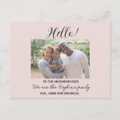 Hallo, bearbeitbar Wir sind neu im Nachbarschafts- Postkarte (Vorderseite)