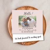 Hallo, bearbeitbar Wir sind neu im Nachbarschafts- Postkarte