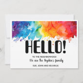 Hallo, bearbeitbar Wir sind neu in der Nachbarscha Einladung (Vorderseite)