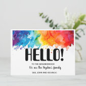 Hallo, bearbeitbar Wir sind neu in der Nachbarscha Einladung (Stehend Vorderseite)