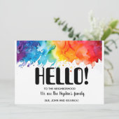 Hallo, bearbeitbar Wir sind neu in der Nachbarscha Einladung (Stehend Vorderseite)