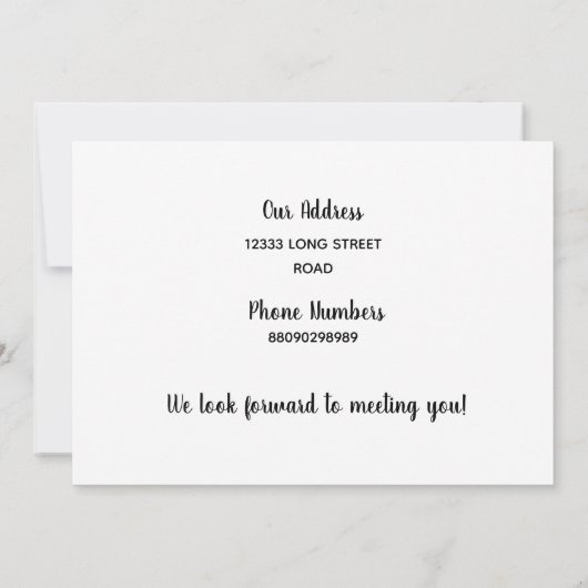 Hallo, bearbeitbar Wir sind neu in der Nachbarscha Einladung (Rückseite)