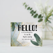 Hallo, bearbeitbar Wir sind neu in der Nachbarscha Postkarte (Stehend Vorderseite)