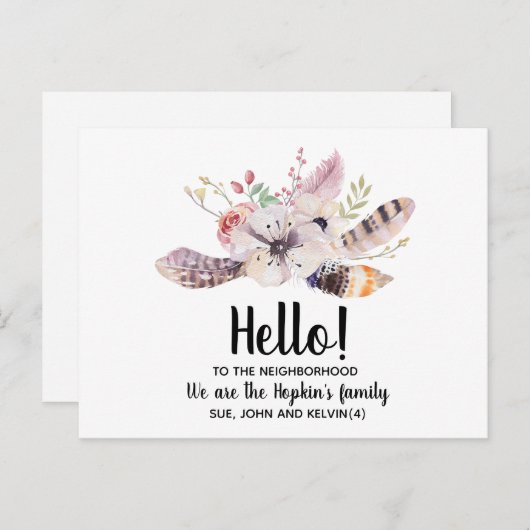 Hallo, bearbeitbar Wir sind neu in der Nachbarscha Postkarte (Vorne/Hinten)