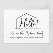 Hallo, bearbeitbar Wir sind neu in der Nachbarscha Postkarte (Vorderseite)