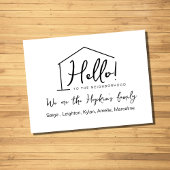 Hallo, bearbeitbar Wir sind neu in der Nachbarscha Postkarte