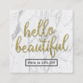 Hallo Beautiful 3D Gold Script Marble Referenz Empfehlungskarte (Vorderseite)