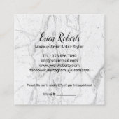 Hallo Beautiful 3D Gold Script Marble Referenz Empfehlungskarte (Rückseite)