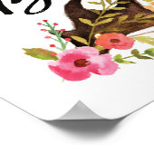 Hallo Beautiful Antler und Blume Poster (Ecke)