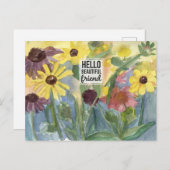 Hallo Beautiful Friend Blesser Blumengarten Postkarte (Vorne/Hinten)