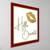 Hallo Beautiful Gold Lips Foliendrucke (Ablage )