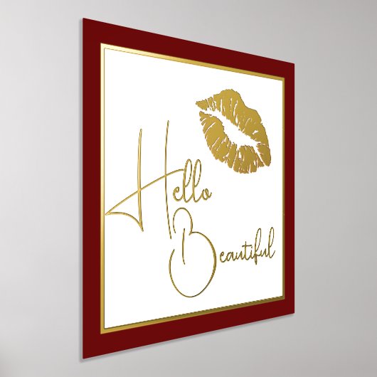 Hallo Beautiful Gold Lips Foliendrucke (Ablage )