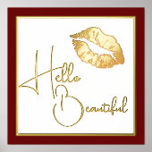 Hallo Beautiful Gold Lips Foliendrucke (Vorderseite)